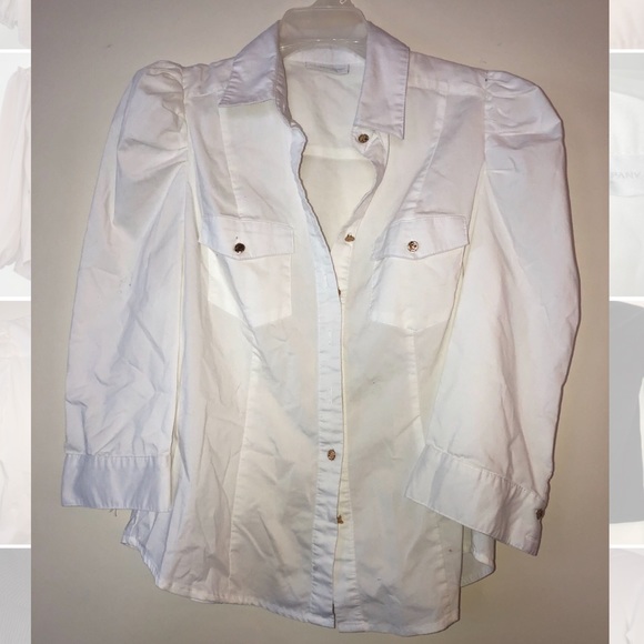 New York & Company Tops - White 3/4 Sleeve Button-Down NY&Company